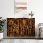 Dulapuri de perete, 2 buc., stejar afumat, lemn prelucrat GartenMobel Dekor