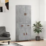 Dulap înalt, gri beton, 69,5x34x180, lemn compozit GartenMobel Dekor