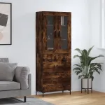 Dulap înalt, stejar fumuriu, 69,5x34x180, lemn compozit GartenMobel Dekor