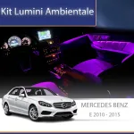 Kit lumini ambientale Mercedes E W212 2010-2015, set complet RGB cu control din telefon