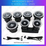 Lumini ambientale Mercedes W205 2014-2020 cu ventilatoare iluminate și control din telefon
