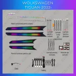 Kit lumini ambientale RGB pentru VW Tiguan 2022-2023, control telefon/OEM