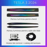 Set lumini ambientale RGB Tesla Model 3 2024 cu control din telefon
