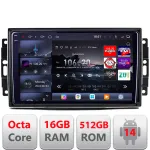 Navigație Android Chrysler Jeep Edotec QLED 2K, 16GB RAM, 512GB, 360