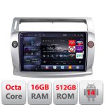 Navigatie Android Citroen C4 2004-2009 QLED 2K 16GB RAM 512GB Edotec