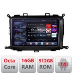 Navigatie Kia Carens 2013-2018 Edotec Kit-2023 8 core QLED 2K 16+512GB 360 Android Waze USB Navigatie Internet Youtube Radio