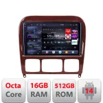 Navigație Android Mercedes Clasa S W220 1998-2005 QLED 2K 16GB+512GB