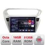 Navigatie Peugeot 301 2012-2020 Citroen C-Elisee Edotec Kit-301 8 core QLED 2K 16+512GB 360 Android Waze USB Navigatie Internet Youtube Radio