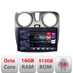 Navigație Android Dacia Dokker și Lodgy, QLED 2K, 16GB RAM, 512GB