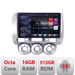 Navigație Android Honda Fit Jazz 2004-2008 QLED 2K 16GB+512GB