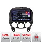 Navigație Android Mazda 2 2007-2013 cu QLED 2K, 16GB RAM, 512GB