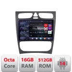 Navigație Android Mercedes C W203 2000-2004 QLED 2K 16+512GB Edotec