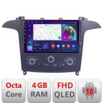 Navigatie Ford S-max 2006-2014 dedicata Android QLED octa core 4+64 4G DSP FHD carplay android auto radio gps internet Android KIT-smax-navi+EDT-E309v3