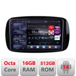 Navigatie Android Smart ForTwo 2015+ Edotec QLED 2K, 16GB RAM, 512GB