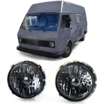 Faruri din sticlă clare cu fum negru H4, pereche, potrivite pentru VW LT 28 35 40 45 75-85 Performance AutoTuning