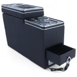 Console central confort cu compartiment de stocare și USB, piele neagră, potrivită pentru VW Bus T5 T6 din 03 Performance AutoTuning