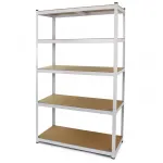 Raft de depozitare fără șuruburi pentru pivniță, atelier, dimensiuni 2000x1200x600mm, metal alb Performance AutoTuning