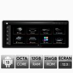 Navigație Android Audi A4 A5 2009-2014, 12.3 inch QLED 2K, 12+256GB