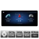 Navigație Android Mercedes C W205 și GLC X253 NTG5, 12.3 inch QLED, 12+256 GB