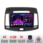 Navigatie Hyundai Elantra 2007-2011 A-2009  4+64 InCell Display 1K Android Waze USB Navigatie Internet Youtube Radio