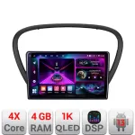 Navigație Android Peugeot 607 cu GPS, ecran QLED 1K InCell, 4GB RAM + 64GB