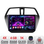 Navigatie Suzuki S-Cross Quad Core A-337  4+64 InCell Display 1K Android Waze USB Navigatie Internet Youtube Radio