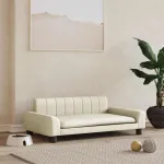 Pat de câini, crem, 90x53x30 cm, piele ecologică GartenMobel Dekor