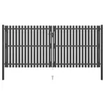Poartă de gard de grădină, oțel, 400x150 cm, antracit GartenMobel Dekor