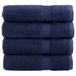 Prosoape de duș premium, SOLUND 4 buc bleumarin 70x140cm 600 gsm GartenMobel Dekor