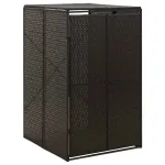 Magazie de pubelă cu roți, negru, 70x80x117 cm, poliratan GartenMobel Dekor