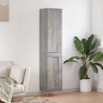 Dulap înalt, gri sonoma, 34,5x34x180 cm, lemn prelucrat GartenMobel Dekor