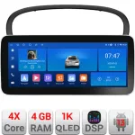 Navigatie Android Peugeot 607 Edotec 12.3 inch Incell 4GB RAM 64GB