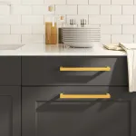 Mânere de dulap, 10 buc., auriu, 224 mm, oțel inoxidabil GartenMobel Dekor