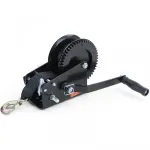 Winch manual premium cu curea 1500kg 8 metri negru, potrivit pentru remorcă auto Performance AutoTuning