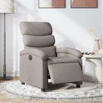 Fotoliu rabatabil electric, gri taupe, material textil GartenMobel Dekor