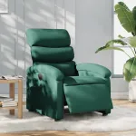 Fotoliu rabatabil electric, verde închis, material textil GartenMobel Dekor