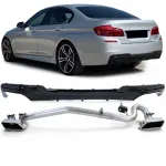 Difuzor spate lucios + conversie țeavă de eșapament duplex V8 potrivit pentru BMW F10 F11 520 525 530 Performance AutoTuning