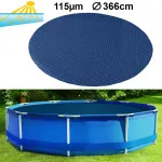 Căptușeală solară pentru piscină de 366 cm, încălzitor de piscină, folie solară, rotundă, 115µm, albastru-negru Performance AutoTuning