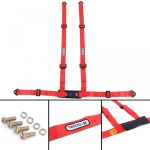 Centura de siguranță Tenzo-R Sport cu 4 puncte, roșie, cu marcaj E Performance AutoTuning