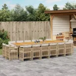 Set mobilier de grădină cu perne, 17 piese, bej, poliratan GartenMobel Dekor