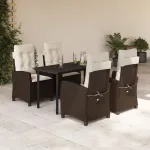 Set mobilier de grădină, 5 piese, cu perne, maro, poliratan GartenMobel Dekor