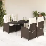Set mobilier de grădină, 5 piese, cu perne, maro, poliratan GartenMobel Dekor