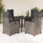 Set mobilier de grădină cu perne, 5 piese, gri, poliratan GartenMobel Dekor