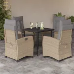 Set mobilier pentru grădină, 5 piese, cu perne, bej, poliratan GartenMobel Dekor