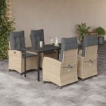 Set mobilier pentru grădină, 5 piese, cu perne, bej, poliratan GartenMobel Dekor