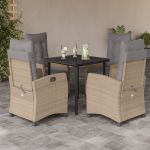 Set mobilier pentru grădină, 5 piese, cu perne, bej, poliratan GartenMobel Dekor