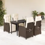 Set mobilier de grădină, 5 piese, cu perne, maro, poliratan GartenMobel Dekor
