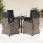 Set mobilier de grădină cu perne, 5 piese, gri, poliratan GartenMobel Dekor