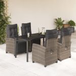 Set mobilier de grădină cu perne, 5 piese, gri, poliratan GartenMobel Dekor