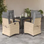 Set mobilier pentru grădină, 5 piese, cu perne, bej, poliratan GartenMobel Dekor